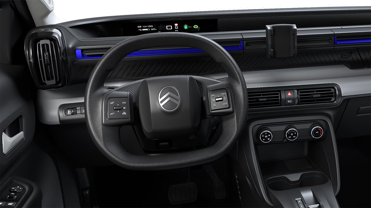 Citroën ë-C3 YOU — Kokpit i wybierak kierunku jazdy